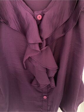 Forever 21 Plum Ruffle-Front Blouse